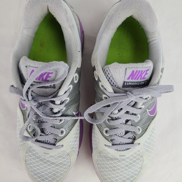 Nike Lunarglide 2 Flywire Women's (6) Gray and Purple Running Shoes 407647-051 - Picture 6 of 11